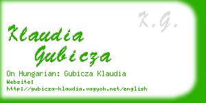 klaudia gubicza business card